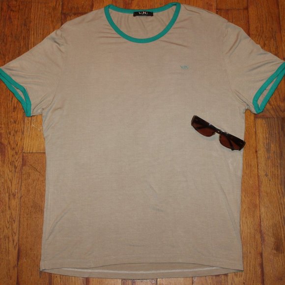 Vintage 90s Versace Jean couture ringer Shirt + Glasses - Picture 1 of 16